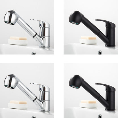 Pull-Out Hot And Cold Telescopic Scrubbed Water Tank Faucet, Specification: Copper Black(With 50cm 3/8 Water Pipe) - Faucets & Accessories by buy2fix | Online Shopping UK | buy2fix