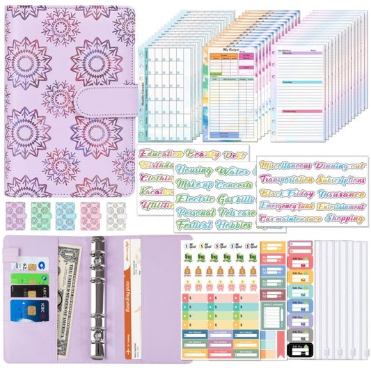 A6 Cash Budget Book Schedule Weekly Plan Monthly Plan Loose-leaf Notepad(Purple) - Notebooks by buy2fix | Online Shopping UK | buy2fix