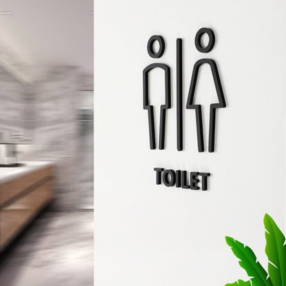 19 x 14cm Personalized Restroom Sign WC Sign Toilet Sign,Style: Porcelain White  Separate - Ornaments by buy2fix | Online Shopping UK | buy2fix