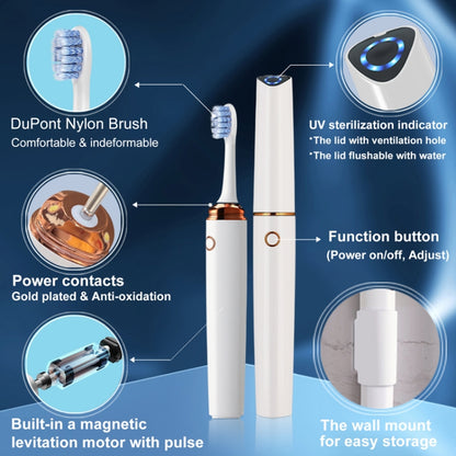 HT10 Smart UV Sterilization Sonic Electric Toothbrush Portable Travel Electric Toothbrush(Blue) - Toothbrushes by buy2fix | Online Shopping UK | buy2fix
