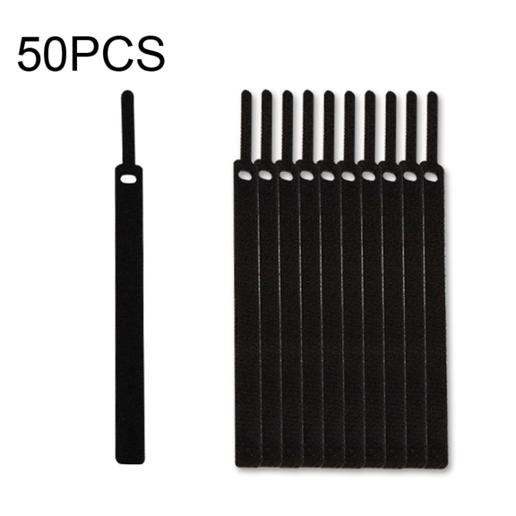 50 PCS Needle Shape Self-adhesive Data Cable Organizer Colorful Bundles 15 x 200mm(Black) - Cable Organizer by buy2fix | Online Shopping UK | buy2fix