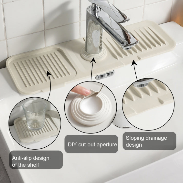 Faucet Silicone Draining Mat Anti-splash Kitchen Sink Non-slip Soap Mat, Size: Extra Large(Beige) - Shelf by buy2fix | Online Shopping UK | buy2fix