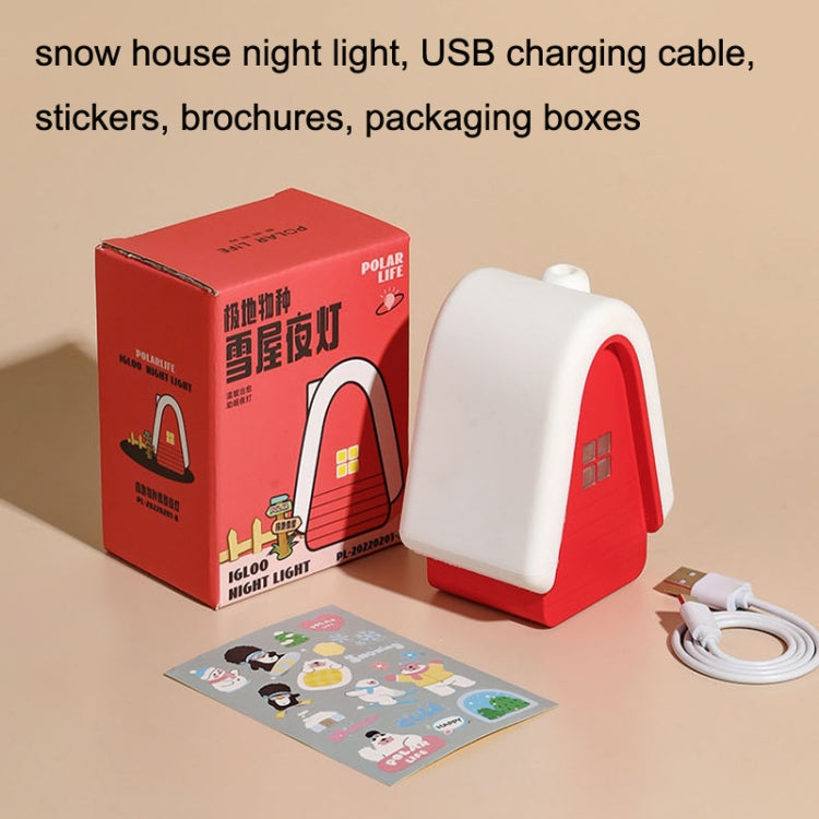 Snow House Small Night Lights Children Sleep Regularly Lights Bedside Ambiance Lamp(Red) - Night Lights by buy2fix | Online Shopping UK | buy2fix