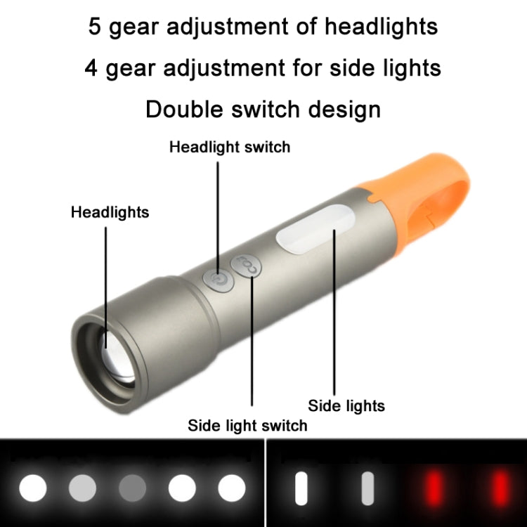 Type-C Rechargeable LED Telescopic Zoom Mini Flashlight(SD26601) - Mini Flashlight by buy2fix | Online Shopping UK | buy2fix