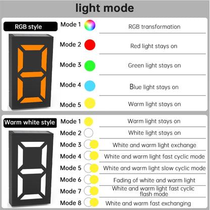 N766B  DIY Solar Number Doorplate Lamp Outdoor Waterproof Wall Lights(White Light/Warm Light) - Solar Lights by buy2fix | Online Shopping UK | buy2fix