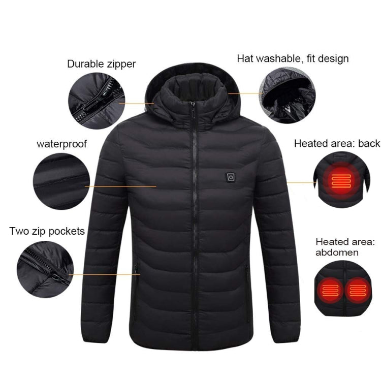 4 Zone Blue USB Winter Electric Heated Jacket Warm Thermal Jacket, Size: M - Down Jackets by buy2fix | Online Shopping UK | buy2fix