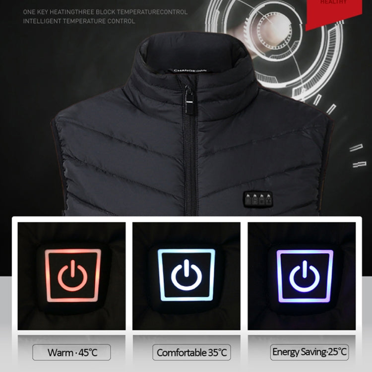 17 Area  4 Control Black USB Electric Heating Undershirt Intelligent Warm Vest(S) - Down Jackets by buy2fix | Online Shopping UK | buy2fix