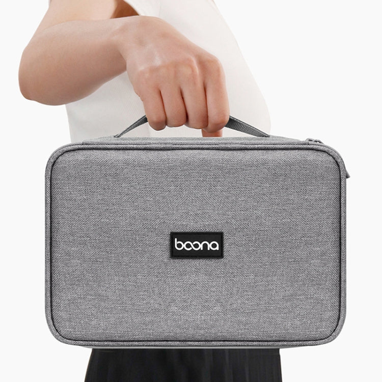 Baona Multifunctional Earphone Data Cable Digital Storage Bag, Spec: 2-layer Box (Gray) - Digital Storage Bag by Baona | Online Shopping UK | buy2fix