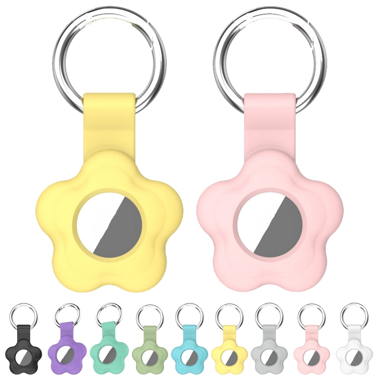 For AirTag 5pcs AT03 Tracker Case Positioning Anti-loss Device Storage Keychain Cover(Yellow) - Key Chain Series by buy2fix | Online Shopping UK | buy2fix