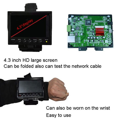 JSK-4300B 4.3 inch Handheld 12V Output Network Cable Monitoring Tester(With US Plug Power Adapter) - Other Tools by buy2fix | Online Shopping UK | buy2fix