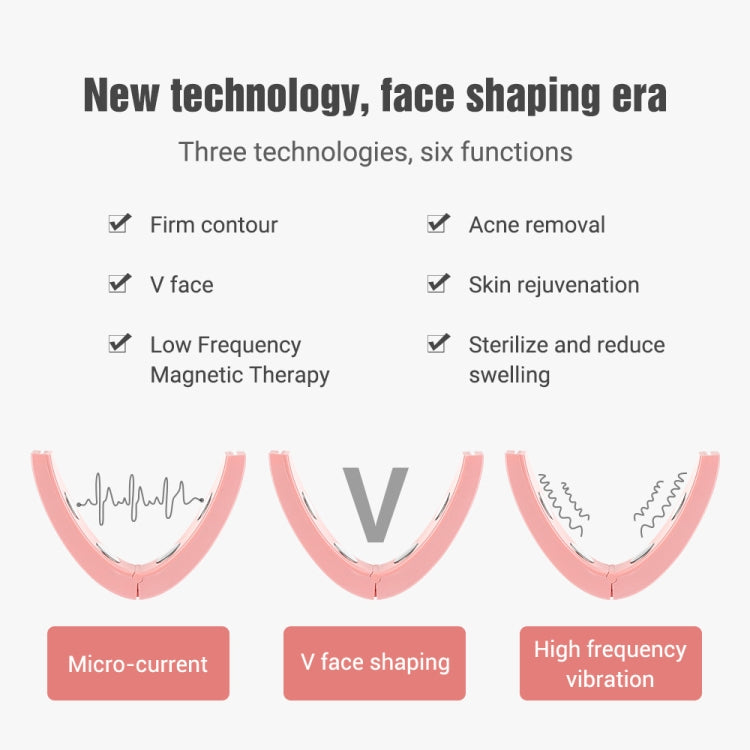 Microcurrent EMS Face Thinning Instrument Red Blue Light Skin Rejuvenation Beauty Instrument(Pink) - Beauty Instrument by buy2fix | Online Shopping UK | buy2fix