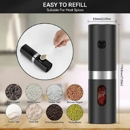 Electric Automatic Salt And Pepper Grinder Set With Charging Base, Model: K2 KYMQ-17C - Stirrer & Squeezer by buy2fix | Online Shopping UK | buy2fix