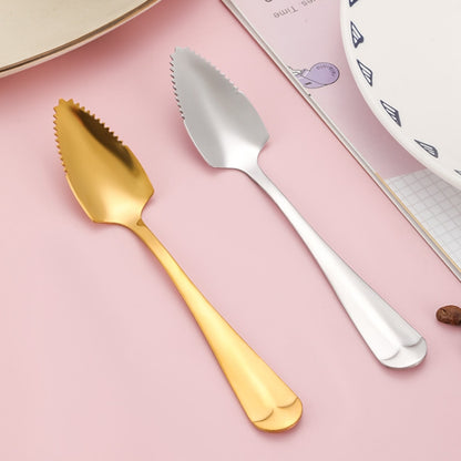 Stainless Steel Scraper Spoon Fruit Grapefruit Spoon Baby Digging Ball Spoon, Color: Gold - Cutlery Sets by buy2fix | Online Shopping UK | buy2fix