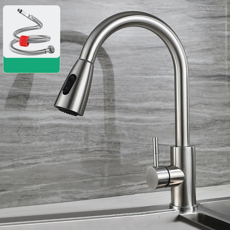 Kitchen Pull-out Universal Telescopic Hot & Cold Water Faucet, Specification: Stainless Steel Brushed - Faucets & Accessories by buy2fix | Online Shopping UK | buy2fix