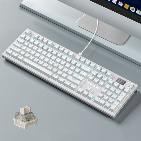 LANGTU LT104 Mechanical Keyboard Backlight Display Flexible DIY Keyboard, Style: Wired Single Mode Silver Axis (White) - Wired Keyboard by LANGTU | Online Shopping UK | buy2fix