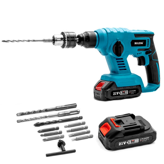 HILDA 12pcs /Set Li-Ion Power Hammer Electrical Impact Drill, Model: 1 Battery+1 Charger EU Plug - Drill & Drill Bits by HILDA | Online Shopping UK | buy2fix