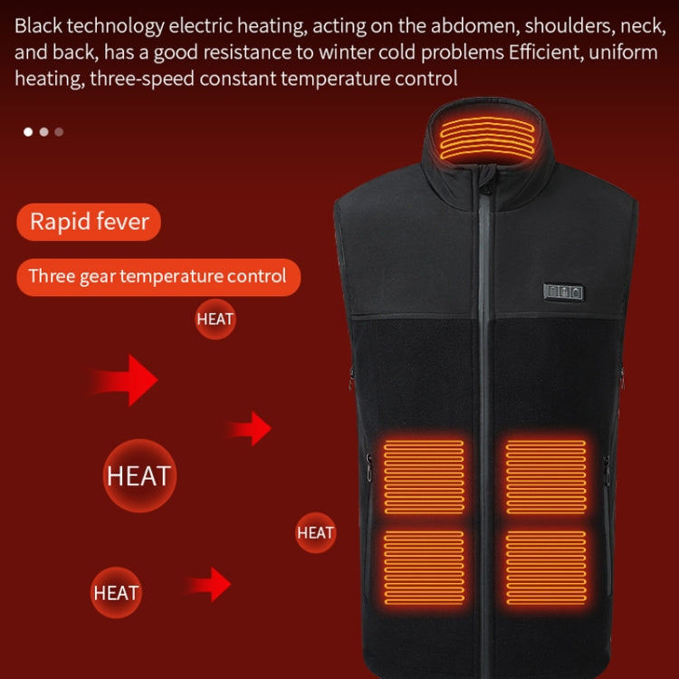 Heated Vest USB Charging Smart Heating Clothing 13 Zones Heating 3 Switch Control, Size: 7XL/8XL/9XL(Black) - Loose Coat by buy2fix | Online Shopping UK | buy2fix