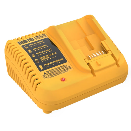 DCB118 For Dewalt 12V-20V Electric Tool Battery Charger, Plug: UK (Yellow) - Electric Saws & Accessories by buy2fix | Online Shopping UK | buy2fix