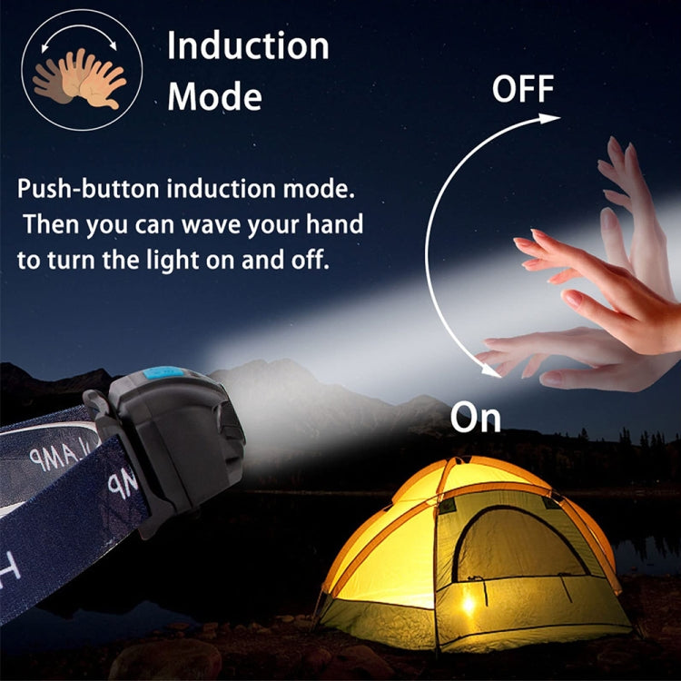 V38 USB Charging Induction Bright Headlight Outdoor Waterproof Lightweight Flashlight(Black) - Headlamp by buy2fix | Online Shopping UK | buy2fix