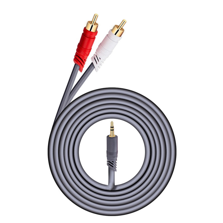 JINGHUA 3.5mm To 2RCA Audio Cable Game Console Outdoor Audio Connection Cable, Size: 30m(Grey) - RCA Cable by JINGHUA | Online Shopping UK | buy2fix