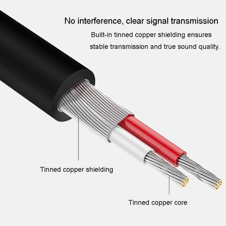 JINGHUA 3.5mm To 2RCA Audio Cable Game Console Outdoor Audio Connection Cable, Size: 10m(Grey) - RCA Cable by JINGHUA | Online Shopping UK | buy2fix