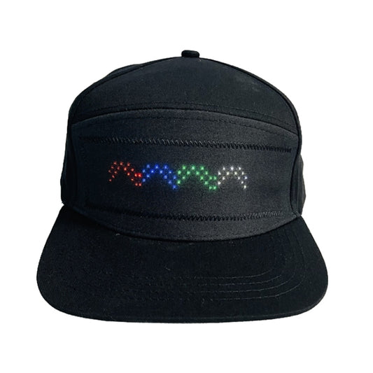 LED Luminous Advertising Hat DIY Words Pixel Lighting Rechargeable Bluetooth APP Control Scrolling Message Flexible Cap(Mixed Color Letter Black) - Peaked Cap by buy2fix | Online Shopping UK | buy2fix