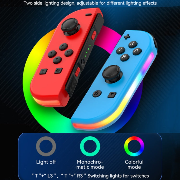 JOY-02 Gaming Left And Right Handle With RGB Lights Body Feel Bluetooth Gamepad For Switch / Switch OLED / Switch Pro / Switch Lite / Switch Joycon(Blue Red) - Gamepads by buy2fix | Online Shopping UK | buy2fix