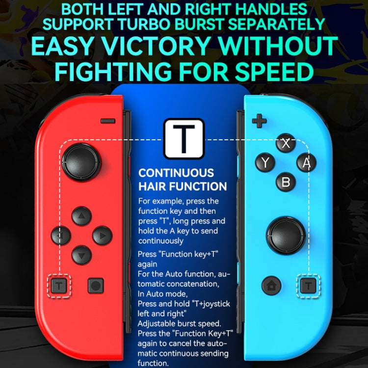 JOY-02 Gaming Left And Right Handle With RGB Lights Body Feel Bluetooth Gamepad For Switch / Switch OLED / Switch Pro / Switch Lite / Switch Joycon(Blue Red) - Gamepads by buy2fix | Online Shopping UK | buy2fix