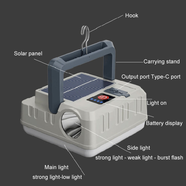 Outdoor Solar Energy Charging Camping Light Hanging Multi-Functional Tent Lamp Power Outage Emergency Lights - Solar Lights by buy2fix | Online Shopping UK | buy2fix