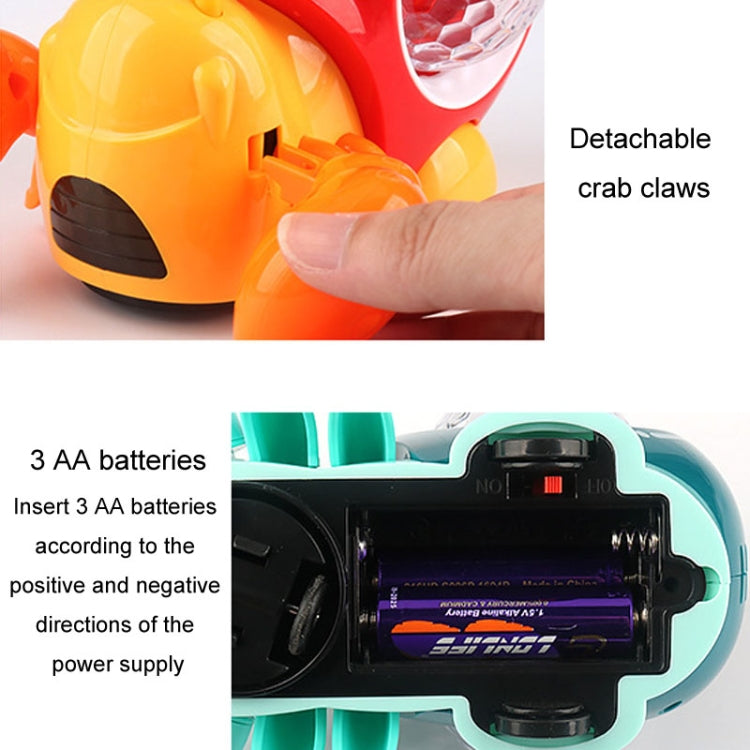 Crawling Hermit Crab Educational Electrical Toys Universal Music Light Projection Cartoon Children Toys(Orange) - Electronic Pets by buy2fix | Online Shopping UK | buy2fix