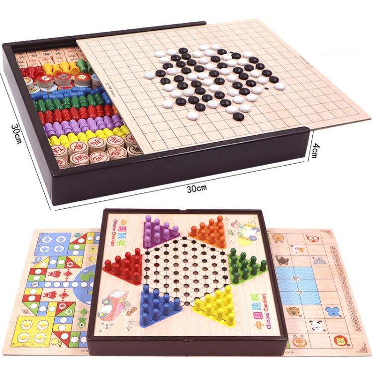 3 in 1 F Model Wooden Multifunctional Parent-Child Interactive Children Educational Chessboard Toy Set - Table Games by buy2fix | Online Shopping UK | buy2fix