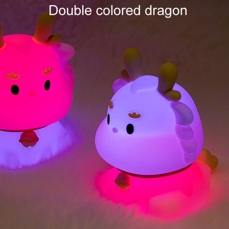 Dragon Silicone Sleeping Night Light Childrens Gift USB Rechargeable Ambient Lantern, Style: Pat Model(Colorful+Warm Yellow Light) - Night Lights by buy2fix | Online Shopping UK | buy2fix