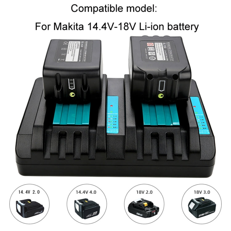 For Makita DC18RC 14.4-18V Lithium Battery Dual Charger, Specification: EU Plug - Electric Saws & Accessories by buy2fix | Online Shopping UK | buy2fix