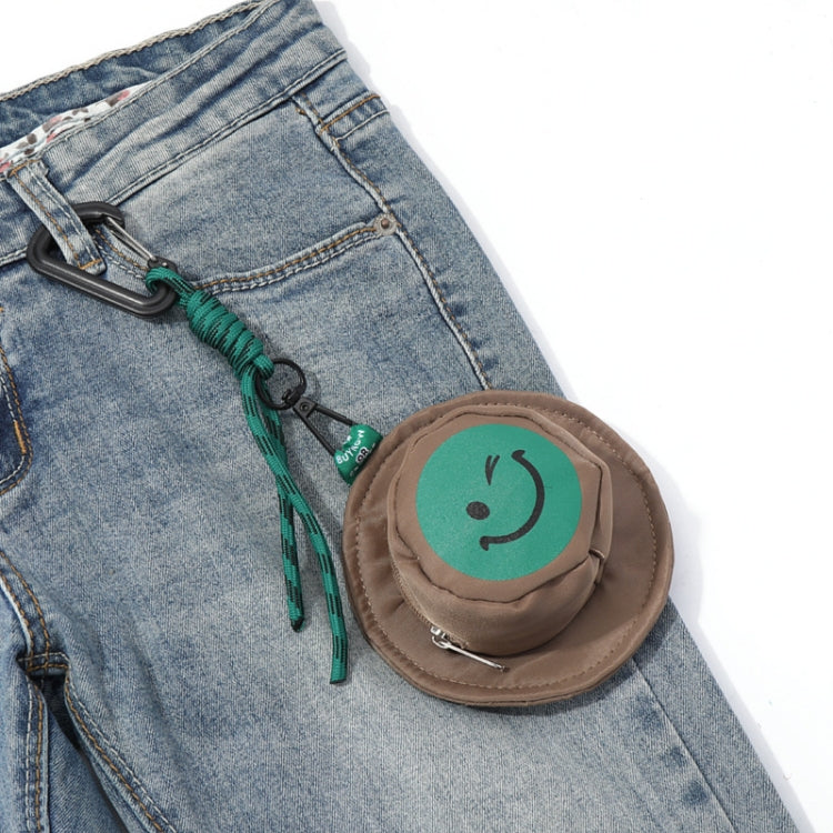 Portable Fisherman Hat Bag Coin Key Pouch Mini Bag Hanger, Color: Khaki Smiley Face - Wallets by buy2fix | Online Shopping UK | buy2fix