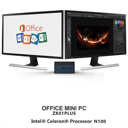 N100/DDR5 12th AlderLake-N100 Dual 4K60Hz Office And Home Mini PC, Spec: 12G+256G /EU Plug - Windows Mini PCs by buy2fix | Online Shopping UK | buy2fix