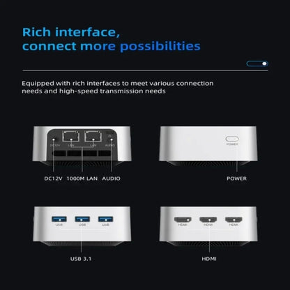 T8Plus Alder Lake-N100 4K Dual Band WIFI Bluetooth Office Game Portable Mini PC, Spec: 16G 1TB US Plug - Windows Mini PCs by buy2fix | Online Shopping UK | buy2fix