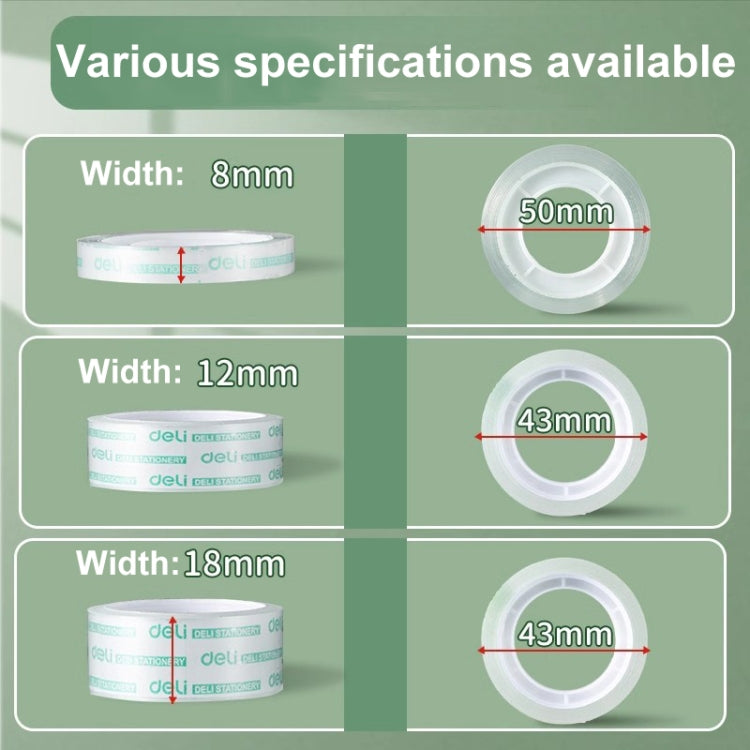 8 Rolls Width 1.8cm x Length 12.8m Deli Small High Viscosity Office Transparent Tape Student Stationery Tape - Tape & Solid glue by Deli | Online Shopping UK | buy2fix