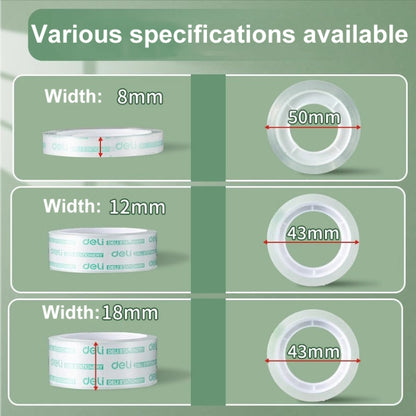 12 Rolls Width 1.2cm x Length 27.3m Deli Small High Viscosity Office Transparent Tape Student Stationery Tape - Tape & Solid glue by Deli | Online Shopping UK | buy2fix