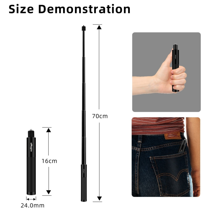 aMagisn 70cm Invisible Straight Pull Selfie Stick Sports Camera Accessories, Specification: Single Rod - Extendable Pole by aMagisn | Online Shopping UK | buy2fix