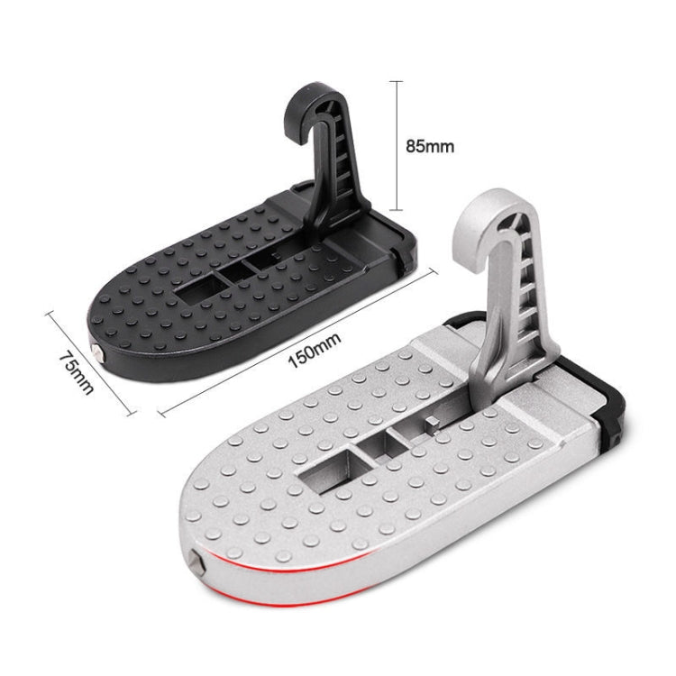 Car Hook Door Foldable Foot Pedal with Safety Hammer(Silver) - Foot Pedal by buy2fix | Online Shopping UK | buy2fix