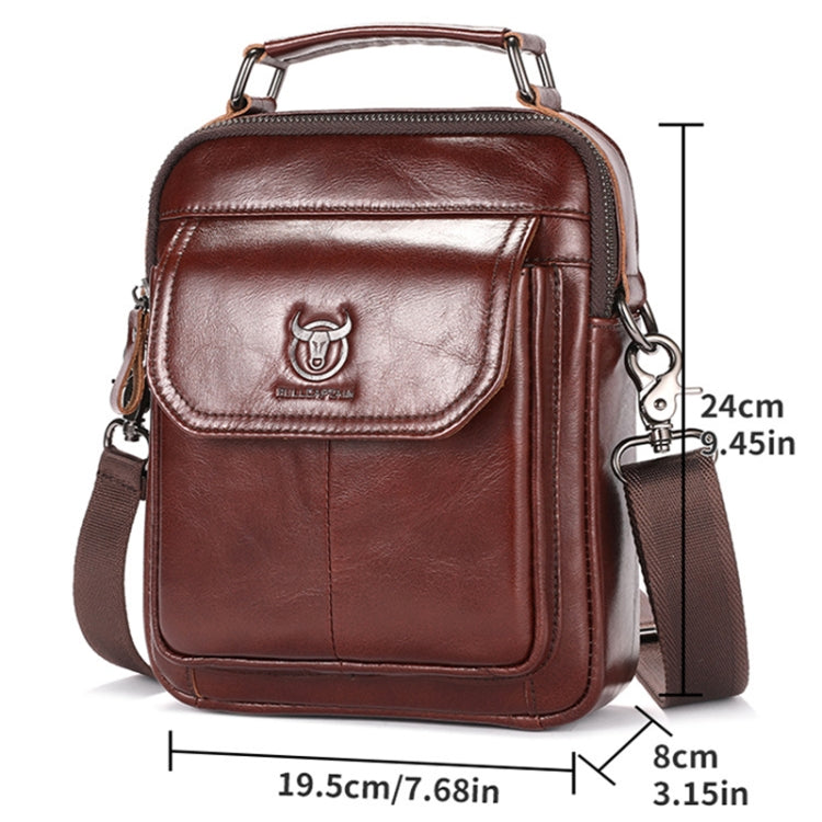 BULL CAPTAIN 049 Large-capacity First-layer Cowhide Retro Single-shoulder Crossbody Bag(Coffee) - Single-shoulder Bags by BULL CAPTAIN | Online Shopping UK | buy2fix