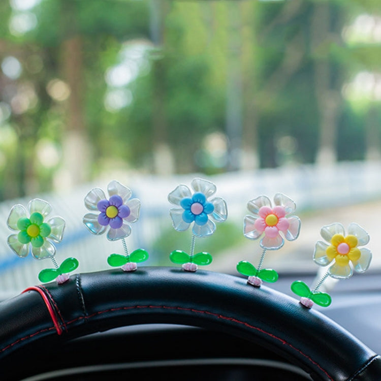 5pcs /Set Cute Cartoon Flower Car Shaking Ornament Car Dashboard Decoration, Style: Dark Color - Ornaments by buy2fix | Online Shopping UK | buy2fix