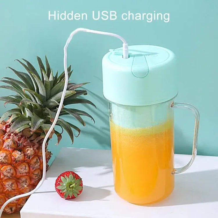 420ml 6 Blades Straw Juice Cup USB Charging Portable Fruit Juicer Smoothie Maker(Green) - Electric juicers by buy2fix | Online Shopping UK | buy2fix