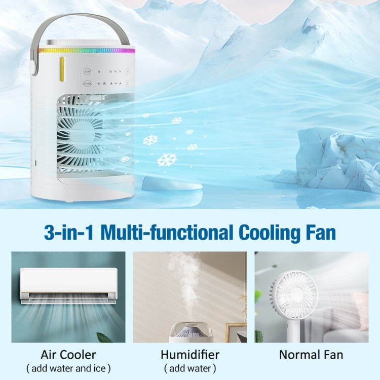 CF-516 USB Home Timed Desktop RGB Light Adjustable Spray Humidification Cooler Fan(White) - Electric Fans by buy2fix | Online Shopping UK | buy2fix