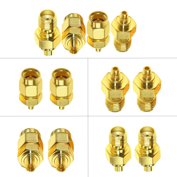 SMA Male To MMCX Female Coaxial Adapter Kit Brass Coaxial Connector RF Antenna Adapter - DVB-T & Simulation Antenna by buy2fix | Online Shopping UK | buy2fix