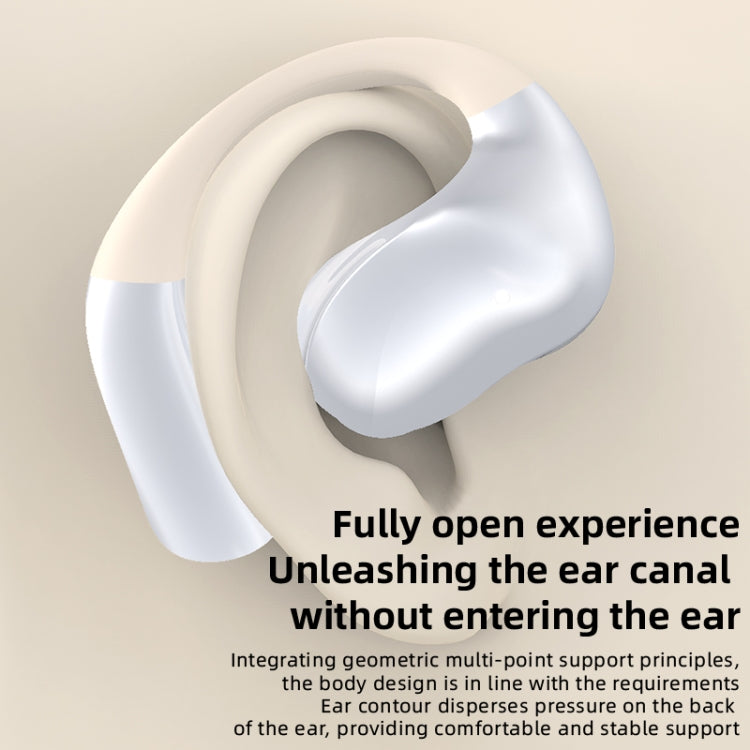 OWS Hanging Ear Bluetooth Earphones With Digital Display Charging Compartment(Skin Color) - Bluetooth Earphone by buy2fix | Online Shopping UK | buy2fix