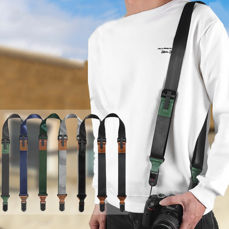 Quick Release Mirrorless Camera Crossbody Strap SLR Camera Decompression Halter Strap(Black+Green) - Camera Strap by buy2fix | Online Shopping UK | buy2fix