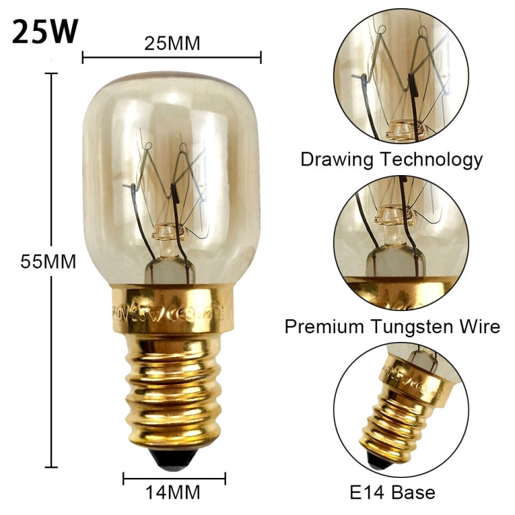 E14 Salt Crystal Lamps High Temperature Resistant Oven Light Bulb, Power: 25W Brass Lamp Head(2700K Warm White) - LED Blubs & Tubes by buy2fix | Online Shopping UK | buy2fix