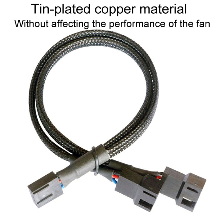 0.27m Computer PWM Temperature Control Cooling Fan Extension Cable Chassis HUB Connector(1 In 2) - Others by buy2fix | Online Shopping UK | buy2fix