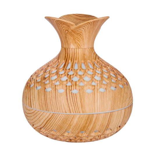 LED Light Aromatherapy Diffuser Home Small Vase Quiet Humidifier Aromatherapy Diffuser 2 In 1(Shallow Wood) - Air Purifiers & Accessories by buy2fix | Online Shopping UK | buy2fix